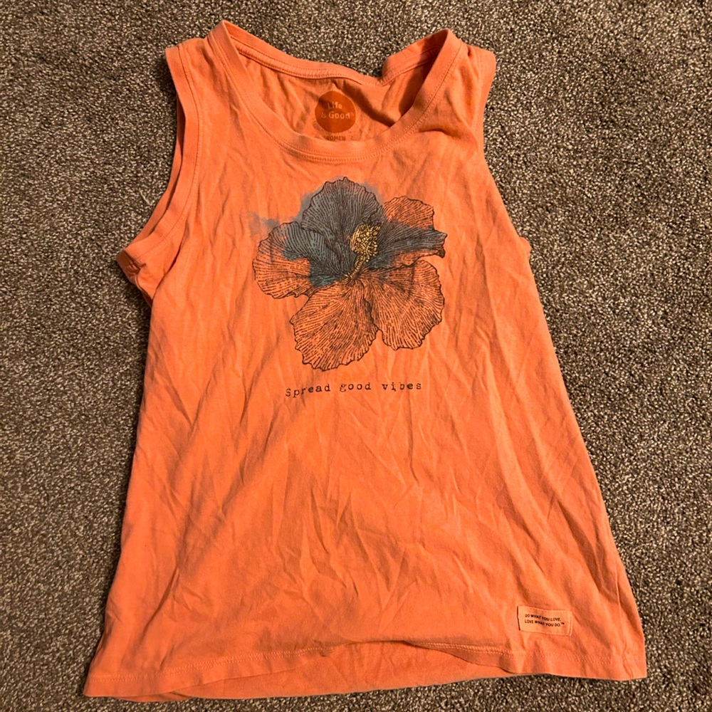 Life is good orange tank top